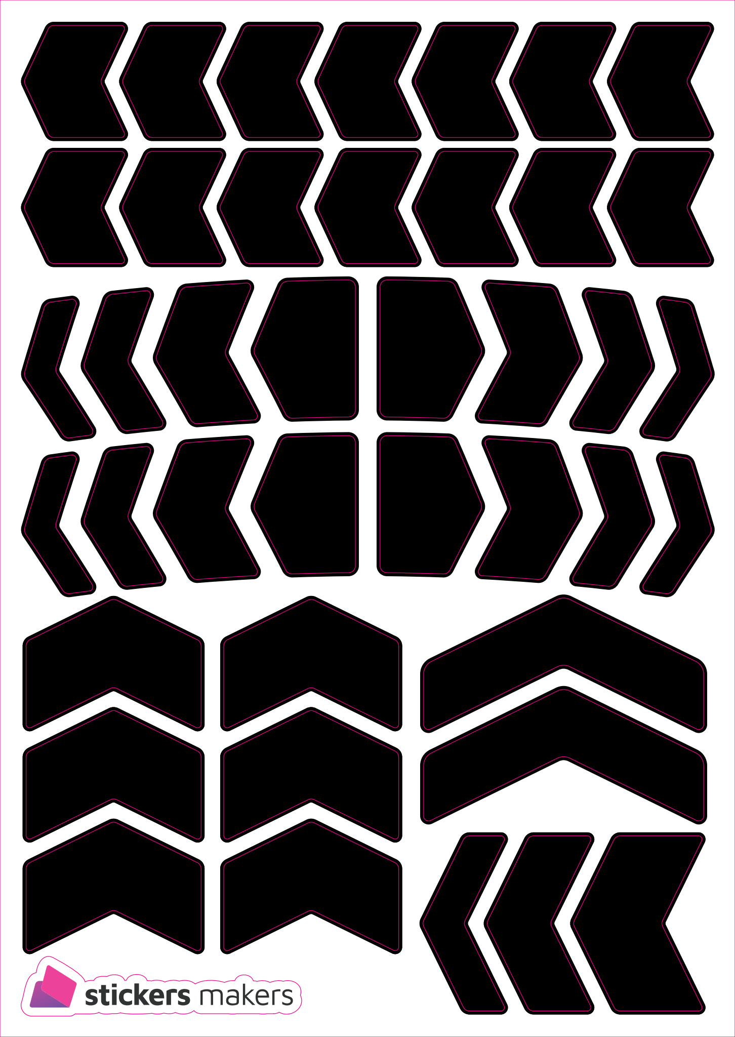 Reflexní samolepky - ARROWS černé, bílé