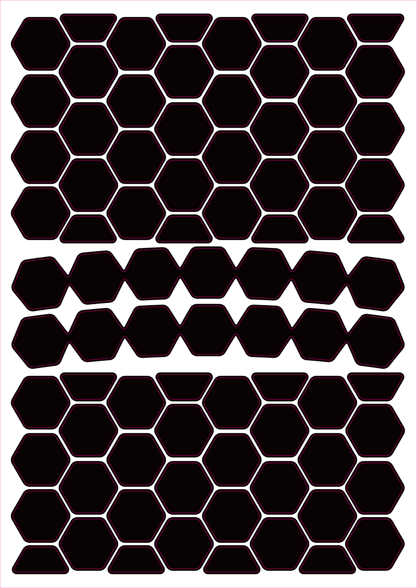 Reflexní samolepky - HEXAGON černé, bílé