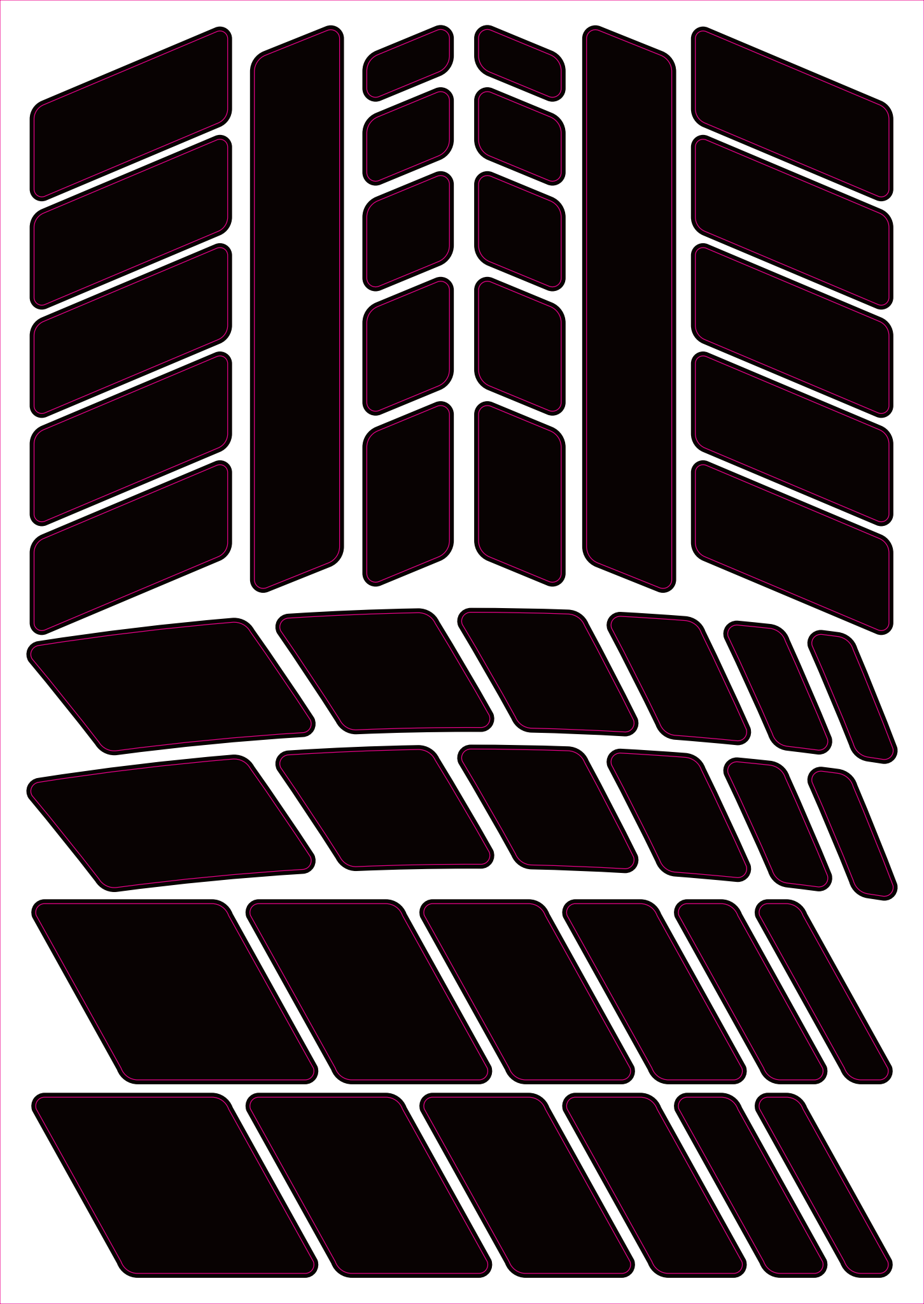 Reflexní samolepky - RHOMBUS černé, bílé