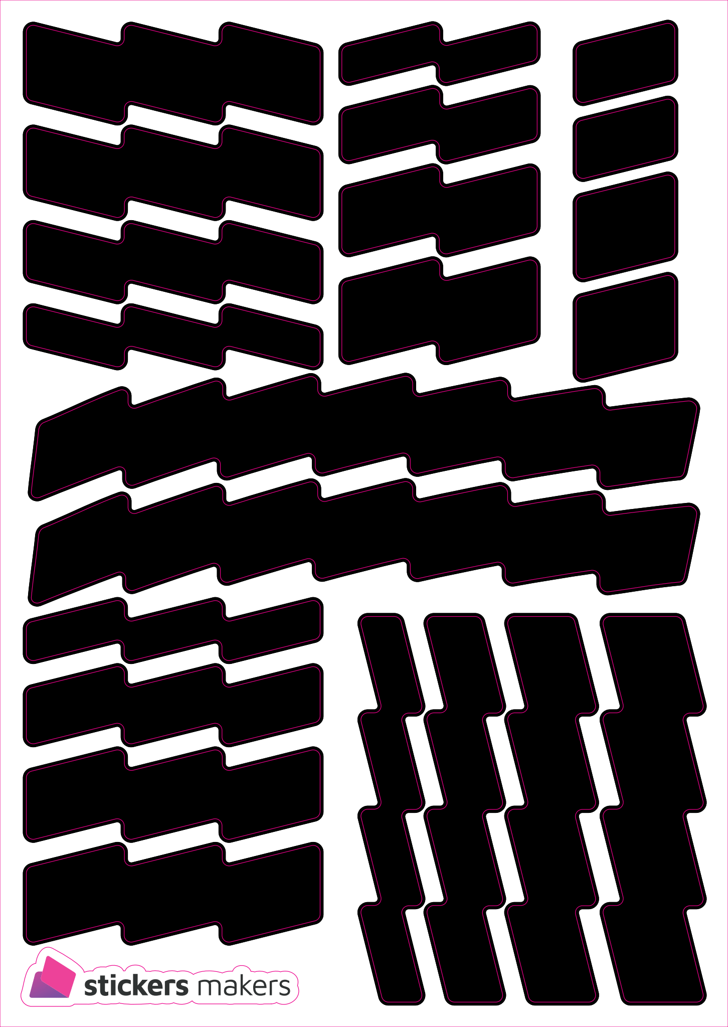 Reflexní samolepky - WAVES černé, bílé