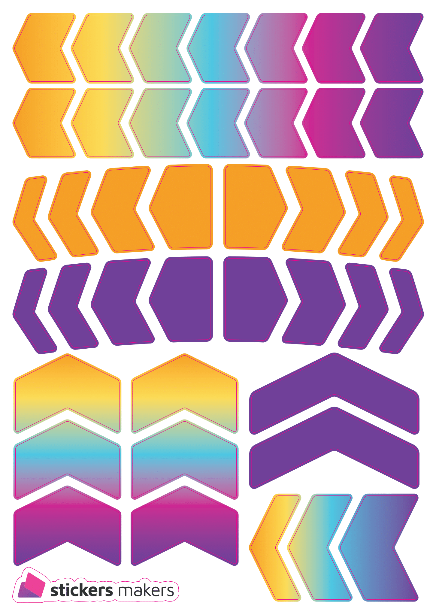 Reflexní samolepky - ARROWS barevné