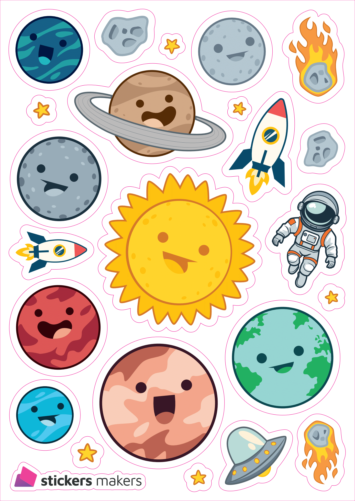 Reflexní samolepky - planetky