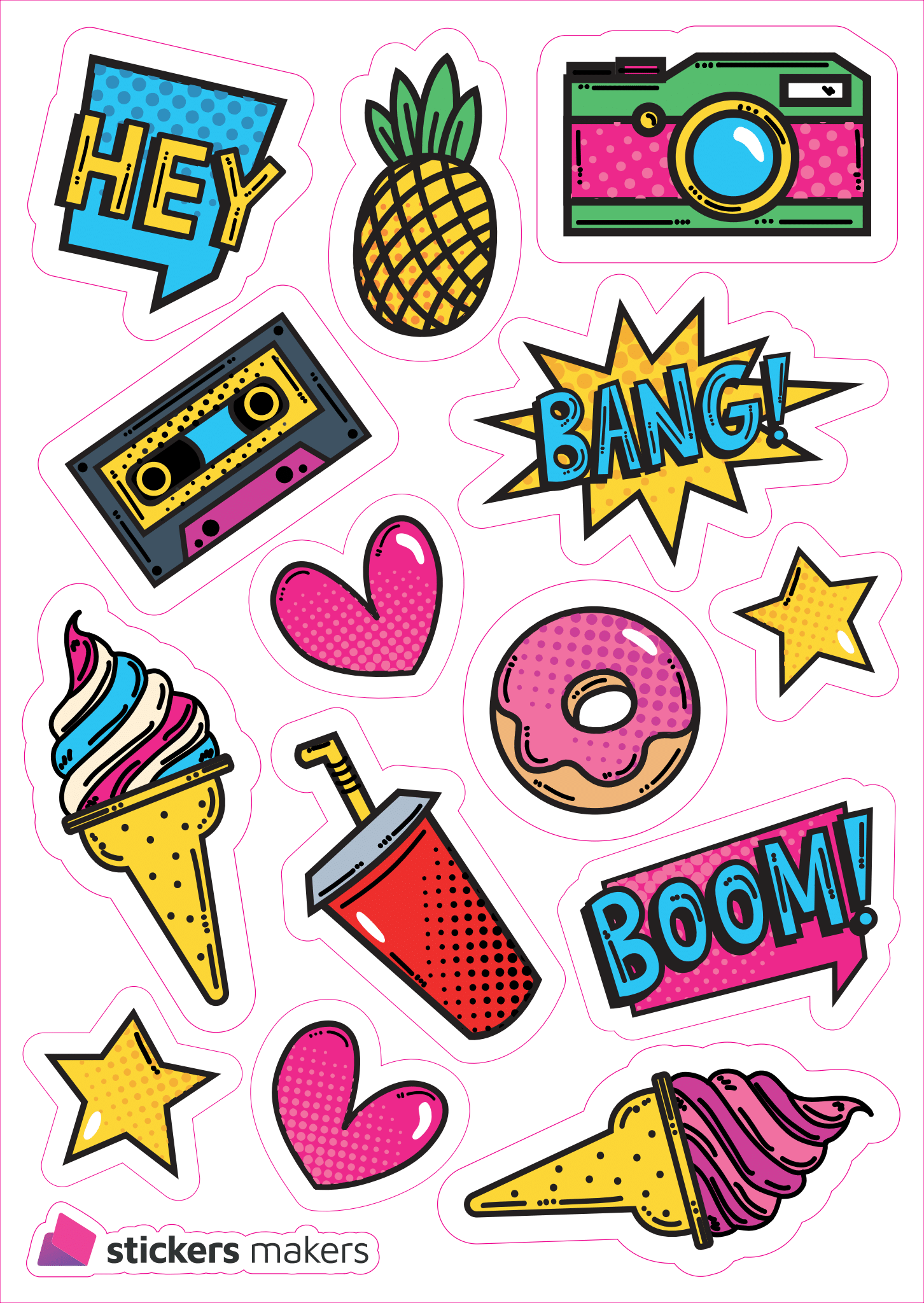 Reflexní samolepky - PopArt set 1