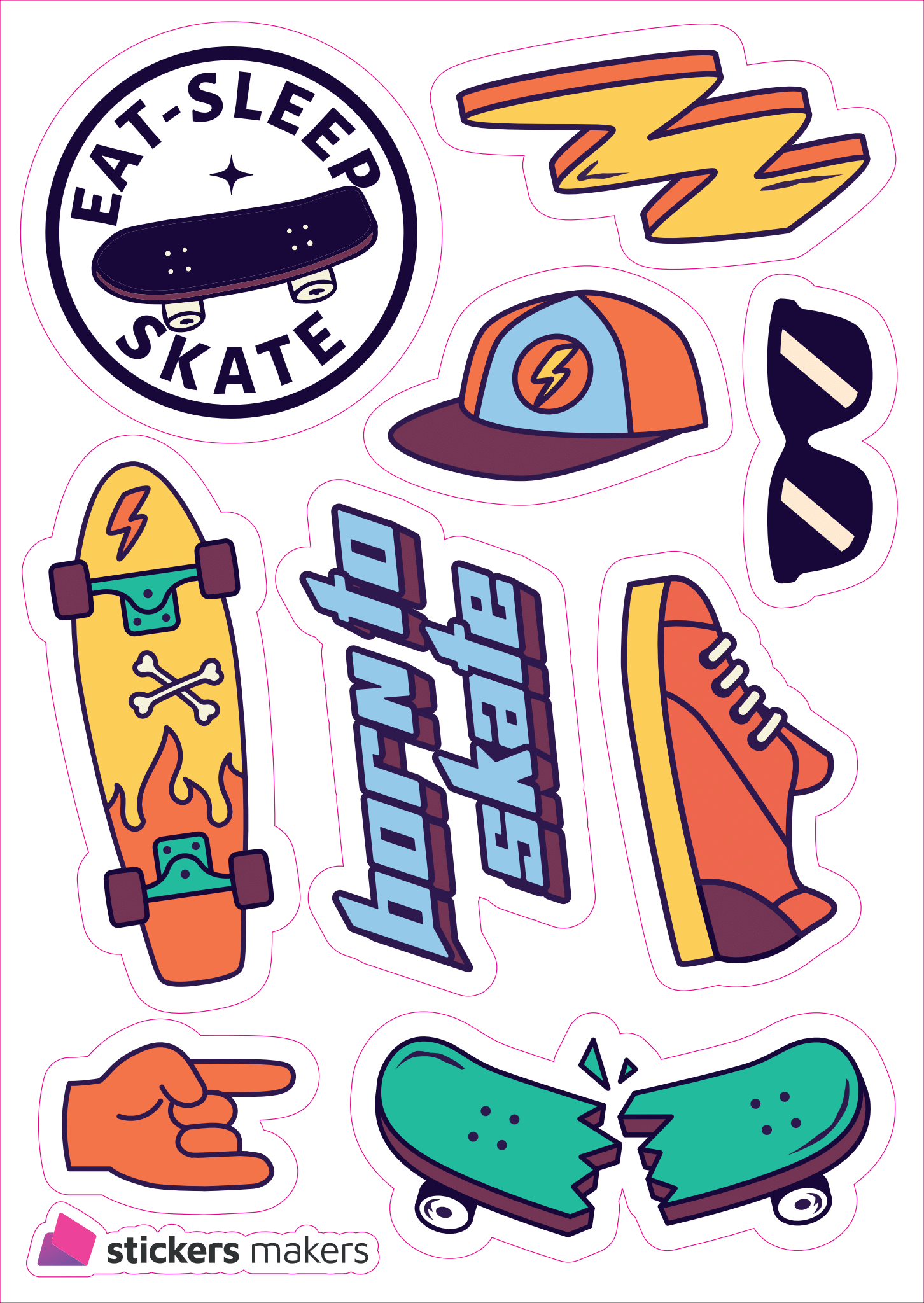 Reflexní samolepky - SKATE set